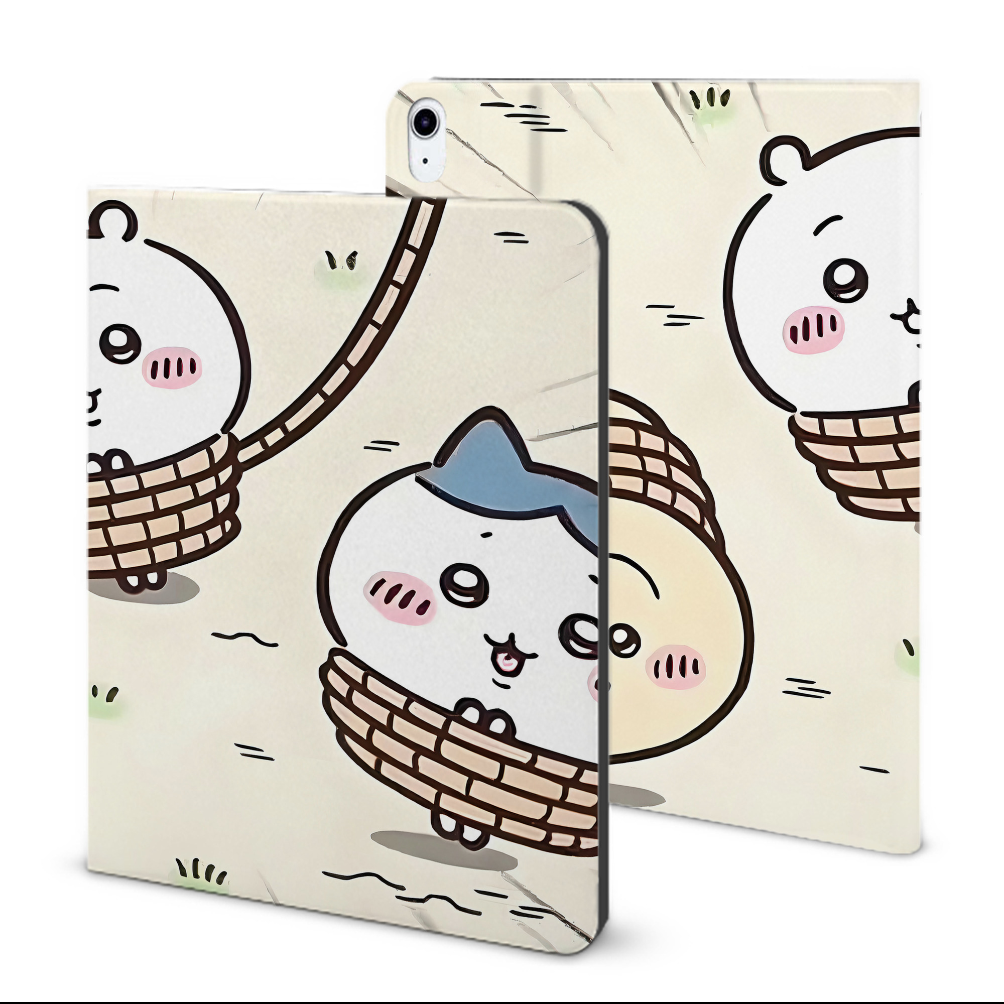 （画像用） ちいかわ Chii-kawa IPad ケース ブック型 PUレザー TPU 耐衝撃 軽量 薄型 ペン収納なし 全面保護 IPad 各モデル対応